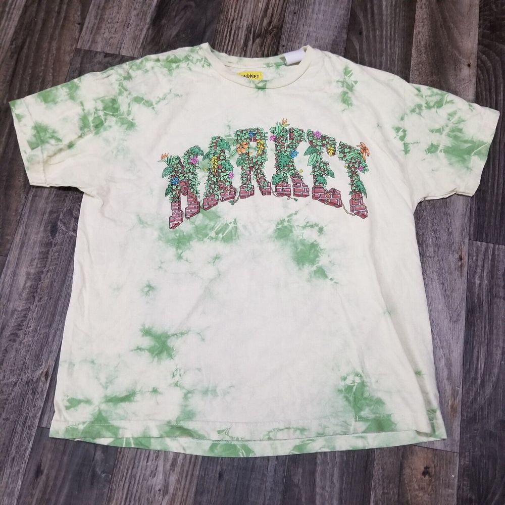 Chinatown Market Tie‎ Dye T Shirt Mens Large Short Sleeve Cotton Adult Green